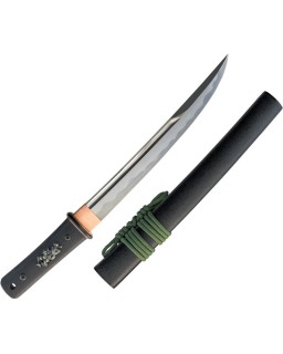 DRAGON KING Modern Tanto 1566 carbon steel copper habaki black G10 handle silver menuki