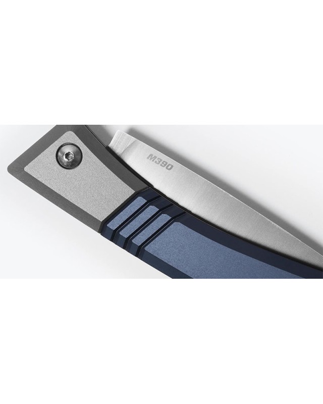 Benchmade Successor 315 M390 steel satin blade finish gray blue Aluminium handle