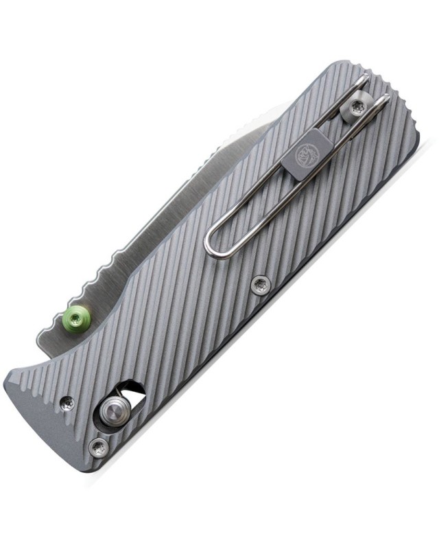 VOSTEED Vombat Zulu shape blade M390 premium steel satin finish Crossbar Lock grey Aluminum Handle A4104