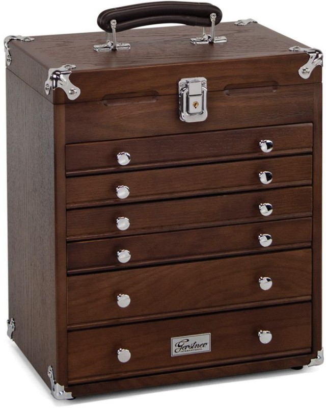 Six Drawer Collector's Chest Dark Oak wood