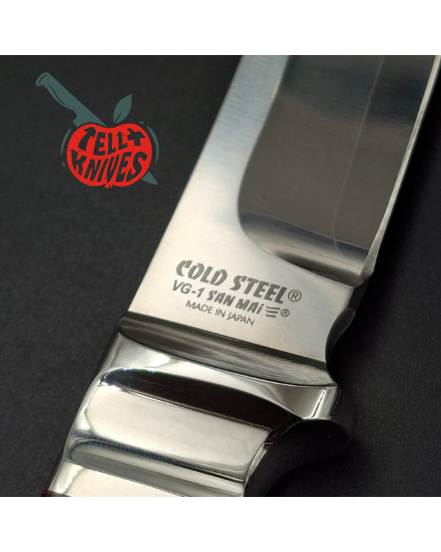 Cold Steel Pendleton Custom Classic Fixed Blade Knife VG-1 SAN MAI black micarta handle brown leather sheath