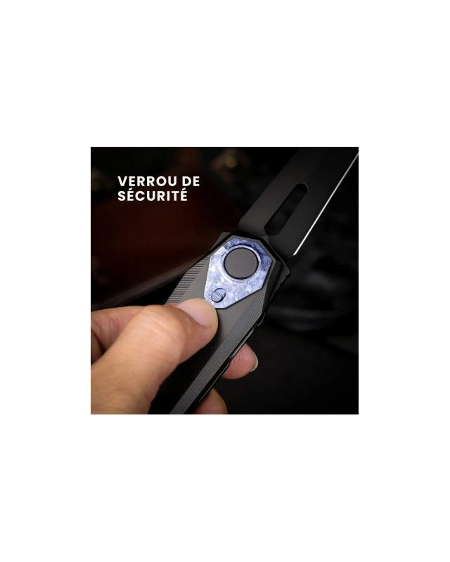 Remette Infinite Power  M390 steel black DLC finish blade black titanium handle Timascus inlay Dagger blade Manual Openi