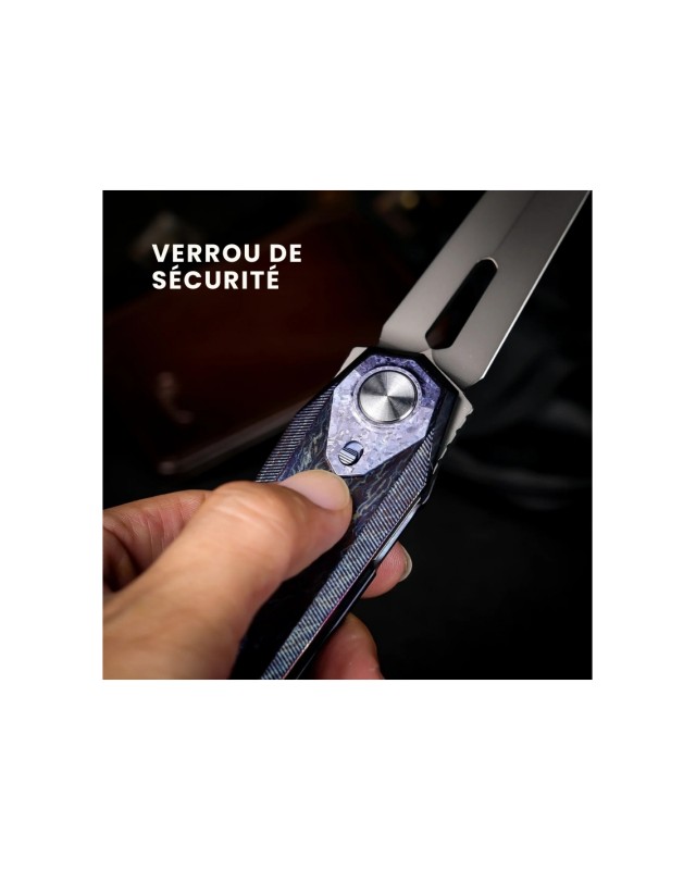 Remette Infinite Power  M390 steel stonewash finish blade lightning titanium handle Dagger blade Swiss Legal