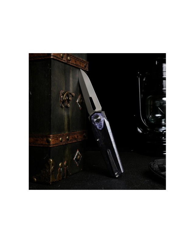 Remette Infinite Power  M390 steel stonewash finish blade lightning titanium handle Dagger blade Swiss Legal