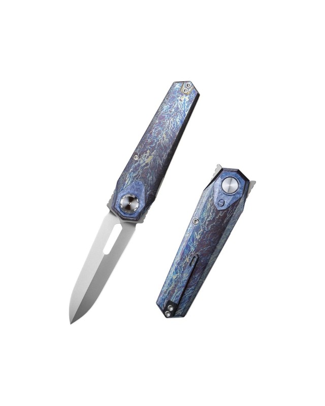 Remette Infinite Power  M390 steel stonewash finish blade lightning titanium handle Dagger blade Swiss Legal