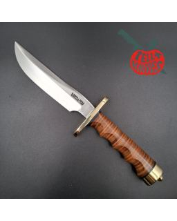 Randall Made Knives Model 3-6 Recon forged carbon steel brass guard stacked leather handle brown leather sheath