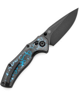 Kansept Apollo Crossbar Lock Folding Knife  CPM S35VN Steel Blue Carbon Fiber Titanium Handle