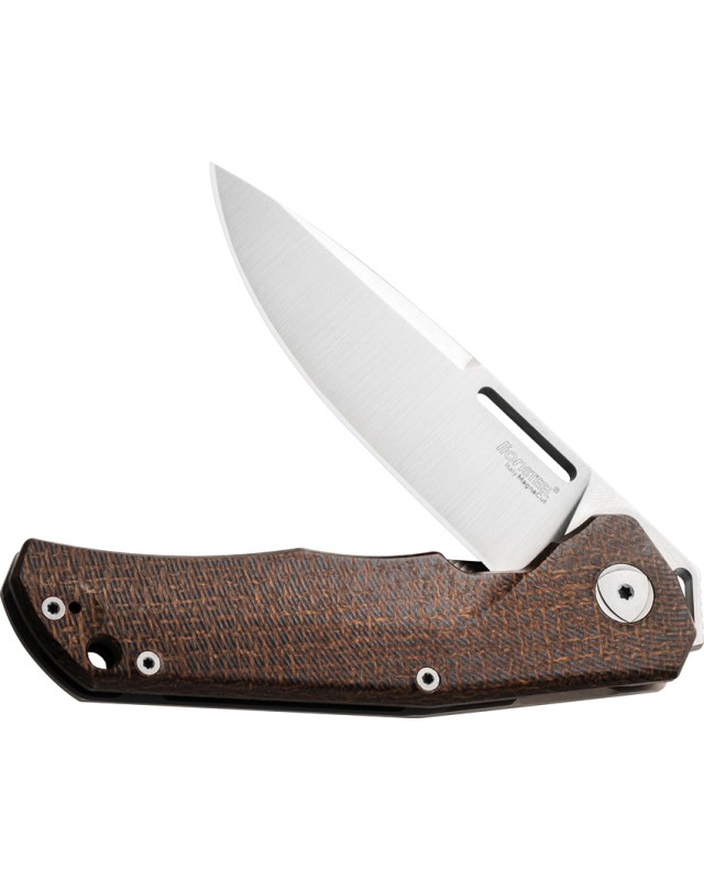 LionSteel Q4TTRO Folding Knife  CPM-MagnaCut Steel Braun Micarta Titanium Handle