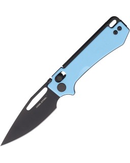 Real Steel Vis Crossbar Sandvik Folding Knife  12C27 Steel Blue G10 Handle