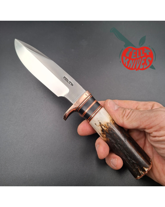 Randall Made Knives Model Combat Companion forged stainless steel blade stag handle copper guard and butt plate