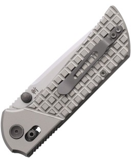 North Mountain Blade Chop2 Tanto SLD-Magic Steel Crossbar Lock frag pattern grey titanium handle