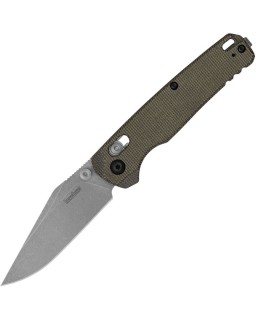 Kershaw Bel Air MagnaCut steel  DuraLock Stonewash finish blade Green micarta handle