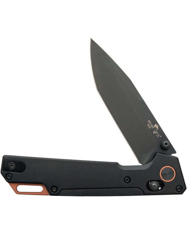 Bear & Son Nekama folding knife14C28N stainless steel black finish blade Black Aluminium handle crossbar lock