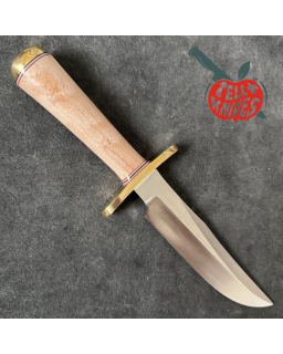 Randall Made Knives Model 12 - 6 Little Bear forged carbon steel concave shape Maple wood handle Forward curved brass hi