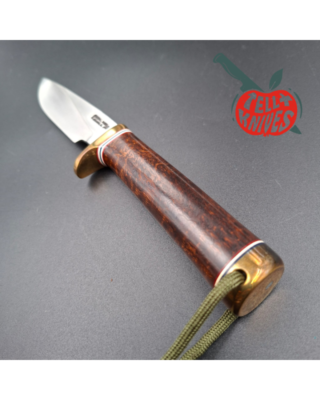 Randall Made Knives Model 26 - 4 Pathfinder stainless steel burl wood handle brass guard and pommel