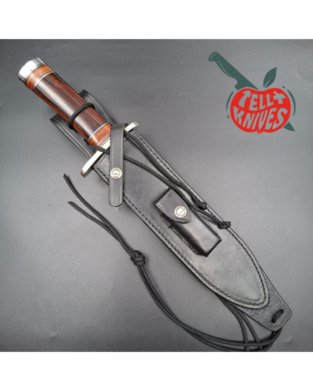 Randall Made Knives Model 12-9 Sportsman Bowie 14 grind forged stainless steel ironwood handle nickel silver guard black