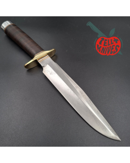 Randall Made Knives Vintage 80ies Model 1-7 forged carbon steel stacked leather handle brown leather sheath