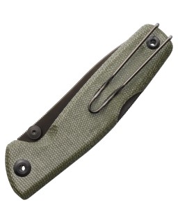 Real Steel Yak Folding Knife  14C28N Steel Green Micarta Handle