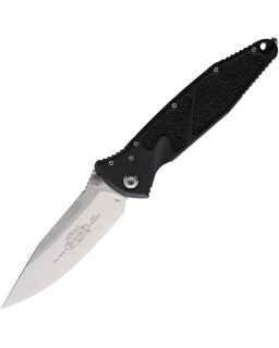 Microtech Socom Elite Linerlock M390 steel stonewash finish black aluminium handle