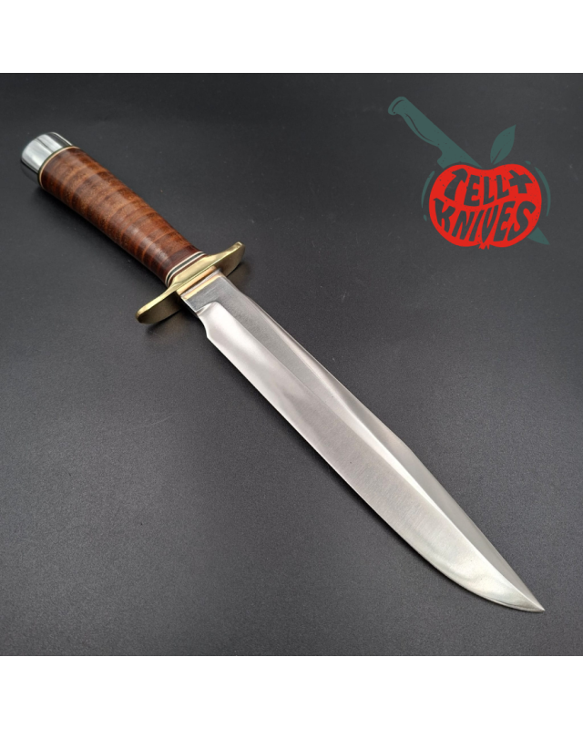 Randall Made Knives Vietnam Era Model 1-8 forged carbon steel stacked leather brown leather sheath with stone