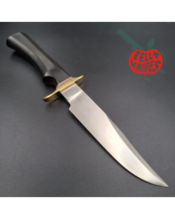 Randall Made Knives Nordic Knives Special Bowie forged stainless steel brass guard black micarta handle brown leather sh