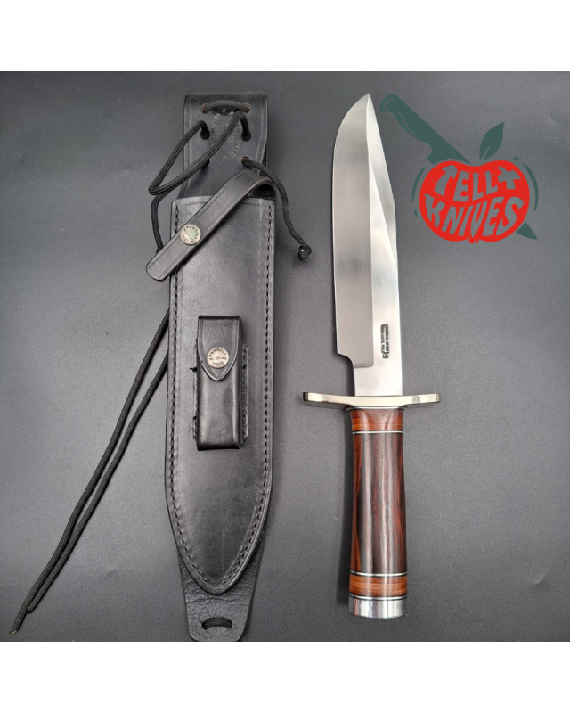 Randall Made Knives Model 12-9 Sportsman Bowie 14 grind forged stainless steel ironwood handle nickel silver guard black