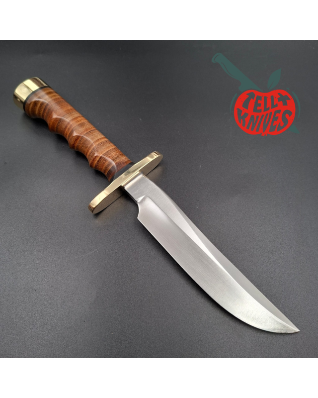 Randall Made Knives Model 3-6 Recon forged carbon steel brass guard stacked leather handle brown leather sheath