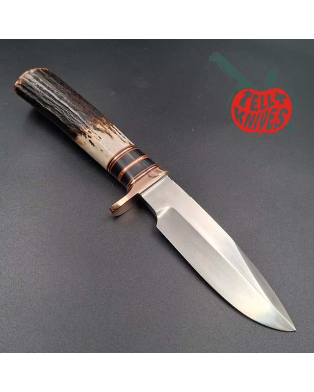 Randall Made Knives Model Combat Companion forged stainless steel blade stag handle copper guard and butt plate