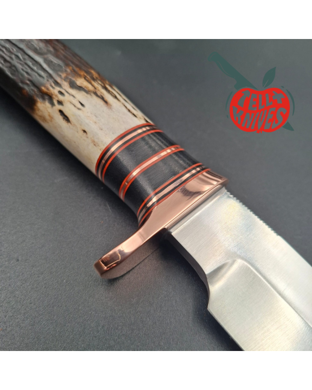 Randall Made Knives Model Combat Companion forged stainless steel blade stag handle copper guard and butt plate