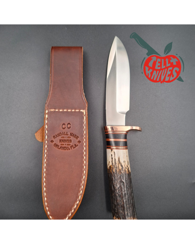 Randall Made Knives Model Combat Companion forged stainless steel blade stag handle copper guard and butt plate
