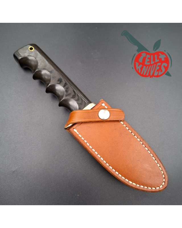 Randall Made Knives Vintage 80ies Model Fireman Special forged stainless steel green micarta four fingers grip handle