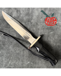 Randall Made Knives Model 16 SP1 Fighter forged stainless steel black micarta handle nickel silver guard black leather sheath