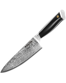 VOSTEED Stallion 8'' Chef's Knife Damascus Japanese DIN 1.4116 steel black micarta handle