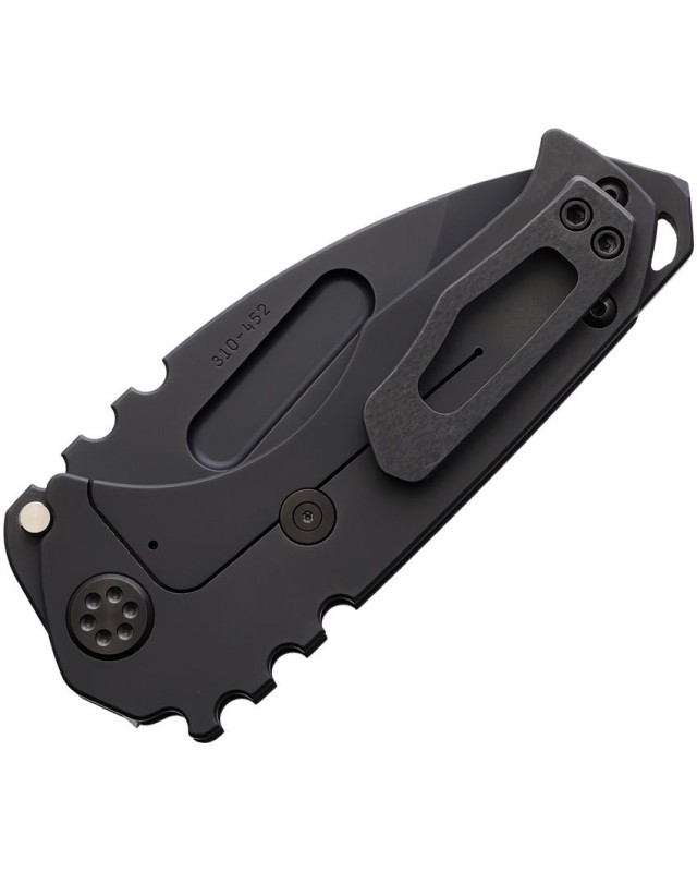 Praetorian Genesis S45VN steel DLC coated blade Framelock Black DLC coated Titanium handle