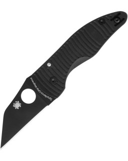 Spyderco Microjimbo Salt Magnacut Steel DLC black blade Compression Lock Black G10 handle Michael Janich Design