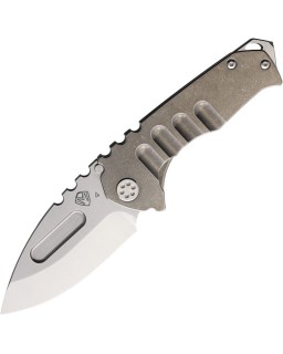 Praetorian Genesis S45VN steel tumbled finish blade Framelock Tumbled finish Titanium handle