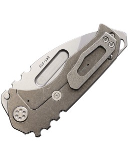 Praetorian Genesis S45VN steel tumbled finish blade Framelock Tumbled finish Titanium handle