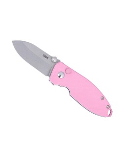 CRKT Squid Button Lock Folding Knife 14C28N Steel Pink G10 Handle