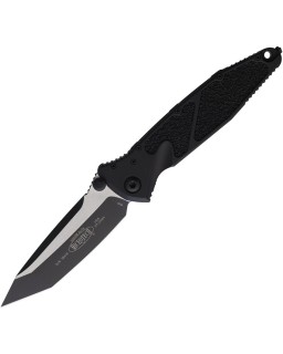 Microtech Socom Elite Tanto T\E Linerlock M390 steel Two Tone finish blade black aluminium handle