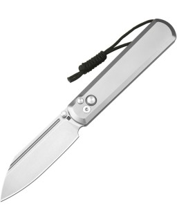 Artisan Cutlery Holm Button Lock S90V steel stonewash finish grey Titanium handle