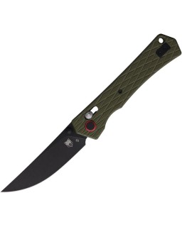 Cobratec Knives Legacy folding knife D2 steel black finish Crossbar Lock OD Green G10 handle