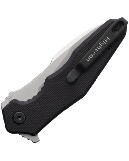 HIGHTRON Mini Ventura folding knife D2 steel satin finish blade Black G10 handle Linerlock