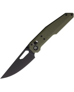 HIGHTRON Sharplyn folding knife 14C28N steel black PVD coated blade OD Green G10 handle AXIS Lock