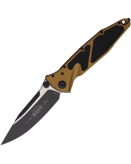 Microtech Socom Elite Tanto S\E Linerlock M390 steel Two Tone finish blade tan aluminium handle