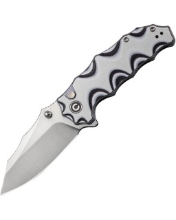 Civivi Natterjack 14C28N steel satin finish blade sculpted Black & White G10 handle flipper button lock