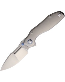 Remette TwoFace M390 premium steel sand blast finish blade grey Titanium handle framelock