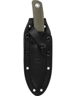 ZT Model 0004 fixed blade full tang CPM-CruWear steel black Cerakote finish olive canva micarta handle black leather she