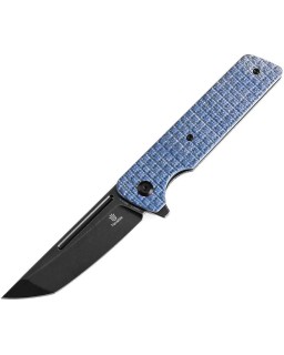 Tenable Anomaly Tanto Folding Knife Blue Frag Micarta Handle blackwashed Nitro V steel Blade linerlock