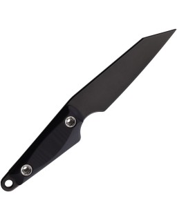 1881 Knife Works UDT Full tang black coated 1095HC steel Fixed Blade Black G10 handle Brown leather sheath