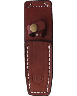 1881 Knife Works Micro Tanto Fixed Blade Full Tang black coated 1095HC carbon steel Black G10 handle Brown leather sheat